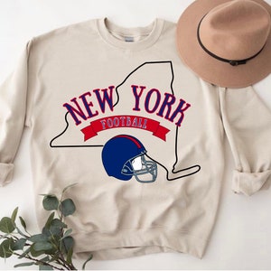 New York Football Sweatshirt, New York Football Crewneck, Vintage Style Football Crewneck, Men&#39;s & Women&#39;s Football Apparel