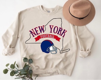 New York voetbalsweater, New York voetbal met ronde hals, vintage stijl voetbal met ronde hals, voetbalkleding voor heren en dames