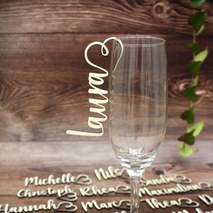 Colocar tarjetas para el cristal, tarjetas de presentación, letras de madera, decoración de mesa, decoración de mesa, personalizado, boda, celebración, cumpleaños