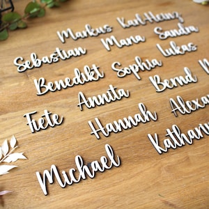 Segnaposto in legno, segnaposto, segnaposto, scritte, decorazioni da tavola, decorazioni da tavola, nome personalizzato, matrimonio, celebrazione, compleanno