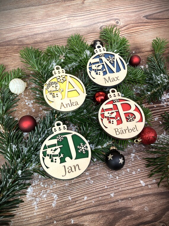 Boule De Noël En Bois Peinte à La Main Style Khokhloma - Diamètre 8 Cm