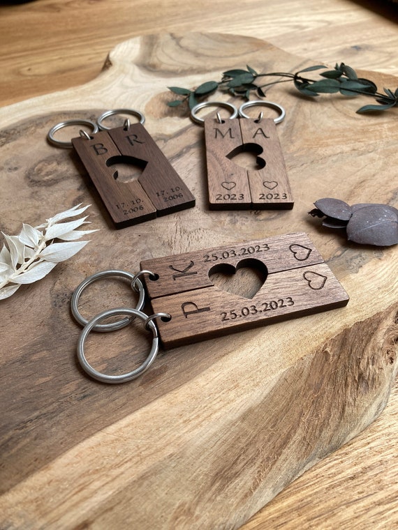 Schlüsselanhänger personalisiert Namen Monogramm - Autoschlüssel Anhan