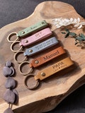 Personalized keychain, PU leather, birthday, gift, girlfriend, boyfriend, partner, Mother's Day, Father's Day, coordinates, mom, dad product logo