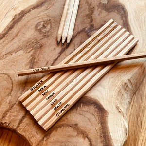 Natural wood pencil with name, wooden pencil personalized with desired engraving, gift, birthday, children, boy, girl, dad, grandpa