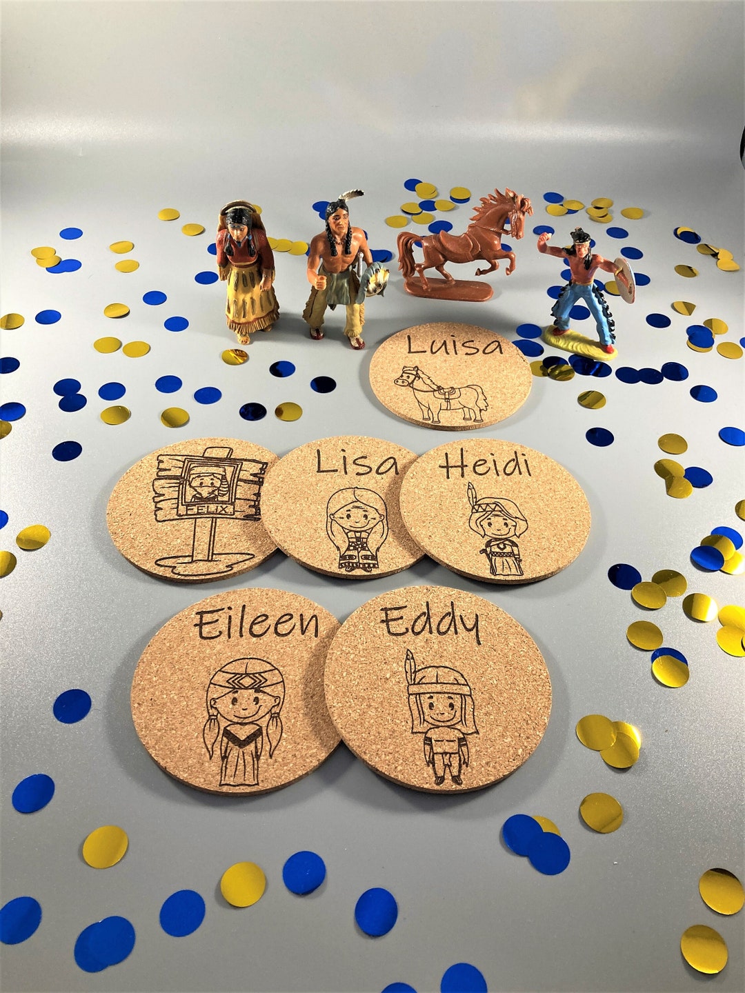 48 Sous-verres En Liège Personnalisables - 10cm Absorbants