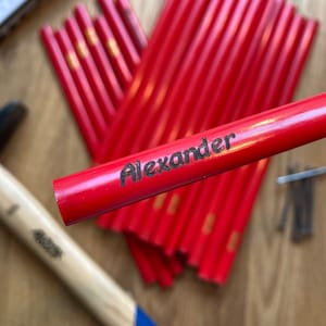 Carpenter&#39;s pencil personalized, carpenter&#39;s pencil, custom engraving, craftsman, gift, carpenter, father, grandpa
