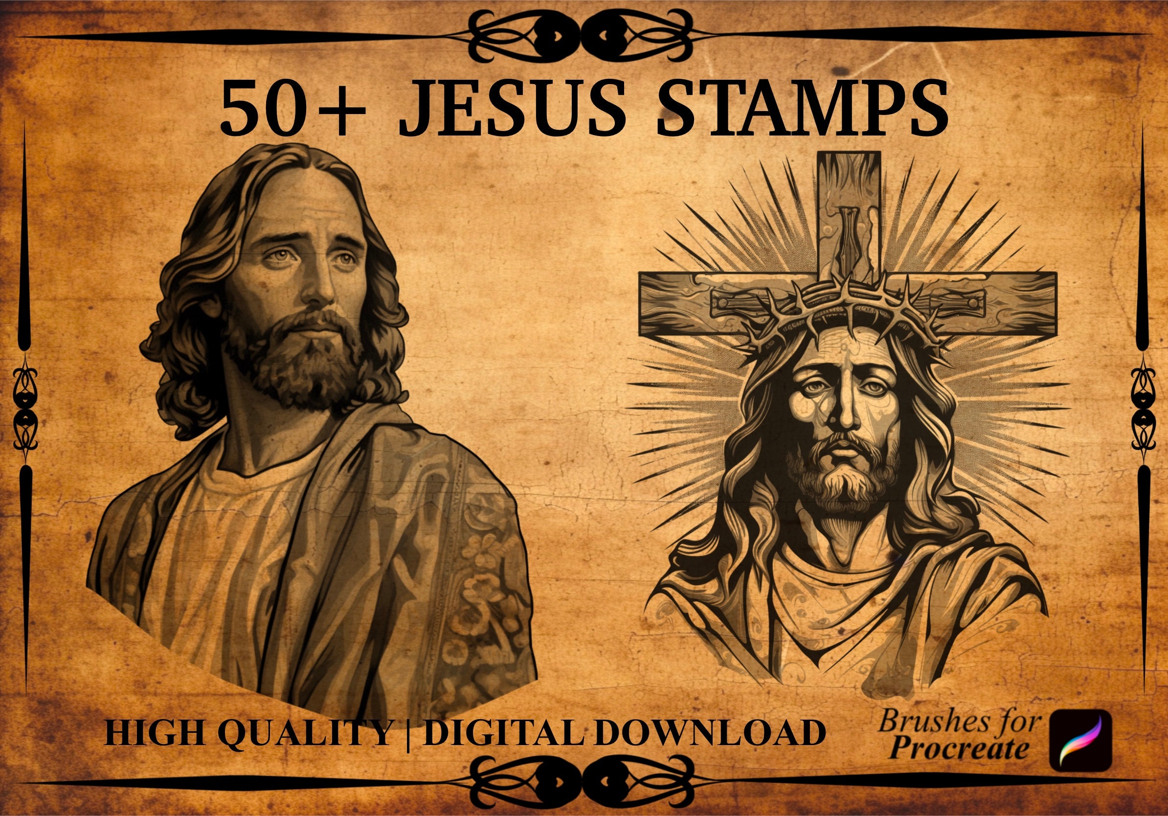 50+ Jesus Christ Procreate Brush Stamps - Etsy