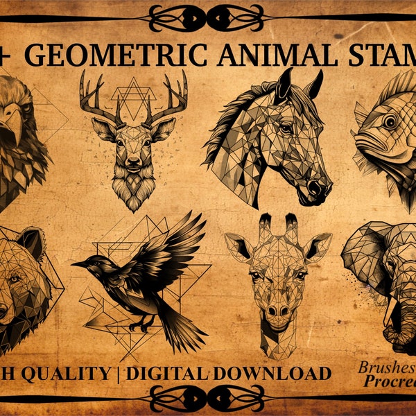 95+ Geometric Animal Procreate Brush Stamps