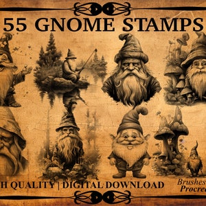 55 Gnome Procreate Stamp Set
