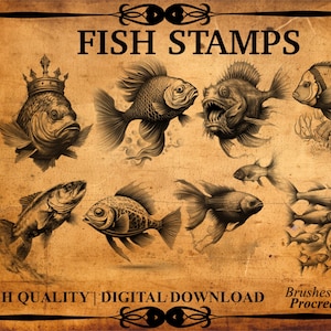 55 Fish procreate Brush Stamps