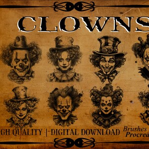 60+ Procreate Clown Pinselset