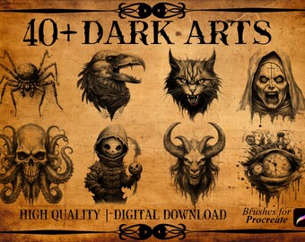 45+ Dark Art Horror Procreate Stamps