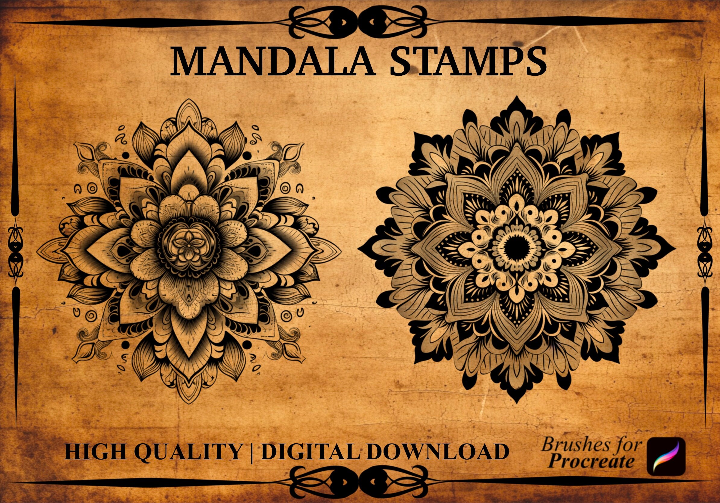 70+ Mandala/ornamental Procreate Brush Set - Etsy