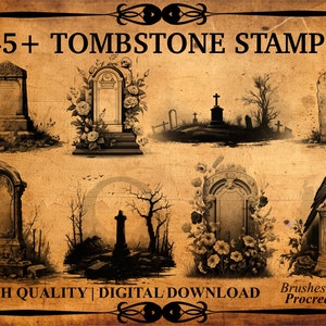 45+ Tombstone Procreate Brush Stamps