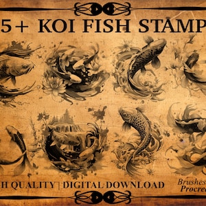 35+ Koi Fish Procreate Brush Stamps