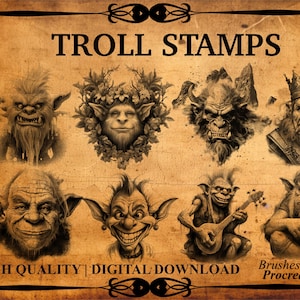 45+ Troll Procreate Stamp Set | Troll Tattoo