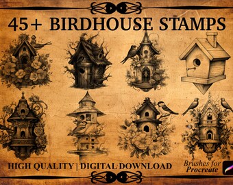 45+ Birdhouse Procreate Brush Stamps