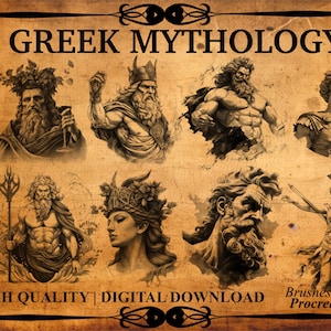55+ Greek Mythology Procreate Brush Stamps | 17 Greek Gods | 9 Famous Paintings