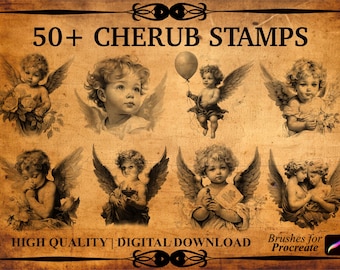 Oltre 50 timbri per pennelli Cherub Procreate