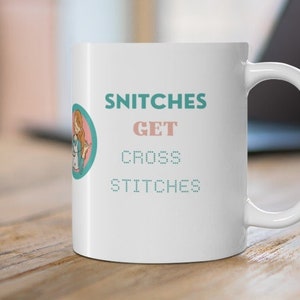 Taza de café y té Cross Stitch / Regalo para bordado Cross Stitch / Taza divertida / Gran Venta de Apertura