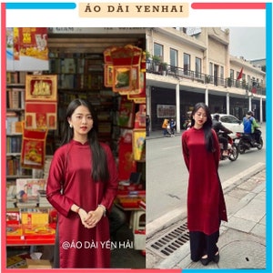 Áo dài đỏ xưa chất lụa cao cấp cực đẹp,  ,ao dai vietnam, Ao Dai for Women, Ao dai wedding Viet Namese