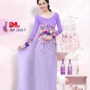 Pre-make Vietnamese Traditional Ao Dai hoa 3D, Vietnamese Ao Dai for Women, Ao Dai for Girls, Ao Dai for Women, Ao Dai Viet Nam