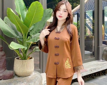 Handmade Silk Áo Dài Bà Ba Set, Vietnamese Traditional Dress, Áo Dài di chua,ao dai tet