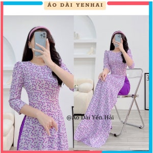 Vietnamese Traditional Ao Dai, High quality , Áo dài truyền thống chất lụa hoa cao cap  , Ao Dai for Women, Ao dai wedding,gift for bithday