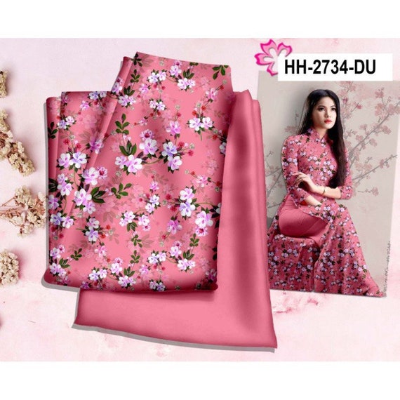 Full Color Vietnamese Ao Dai,Áo Dài Do 3d Hoa Tiet , Ao Dai