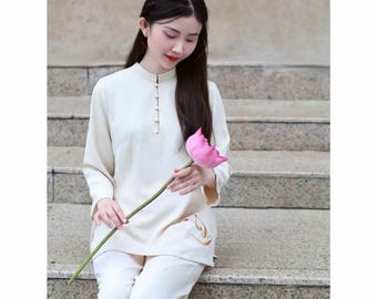 Handmade Silk Áo Dài Bà Ba Set: Vietnamese Traditional Dress ,ao dai di chua