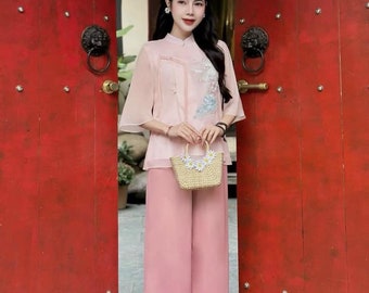 Handmade Silk Áo Dài Bà Ba Set: Vietnamese Traditional Dress