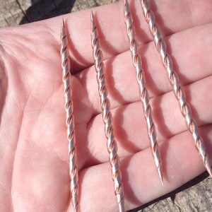 1 Cowboy Toothpicks, Handmade Twisted Copper Hat Pick and Hat Accessory, Metal Toothpick,  unique