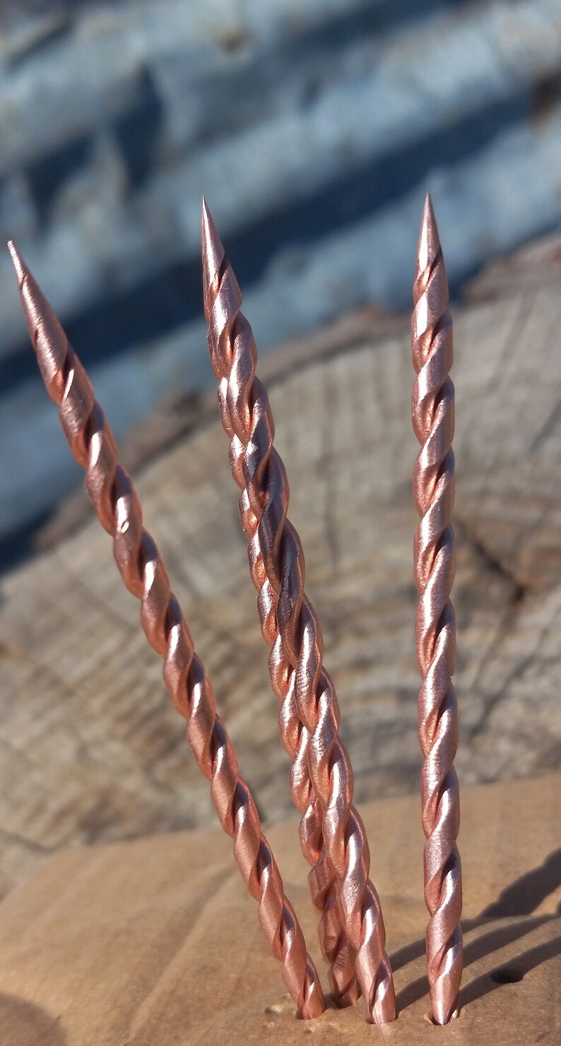 2 Cowboy Toothpicks, Handmade Twisted Copper Hat Pick and Hat Accessory