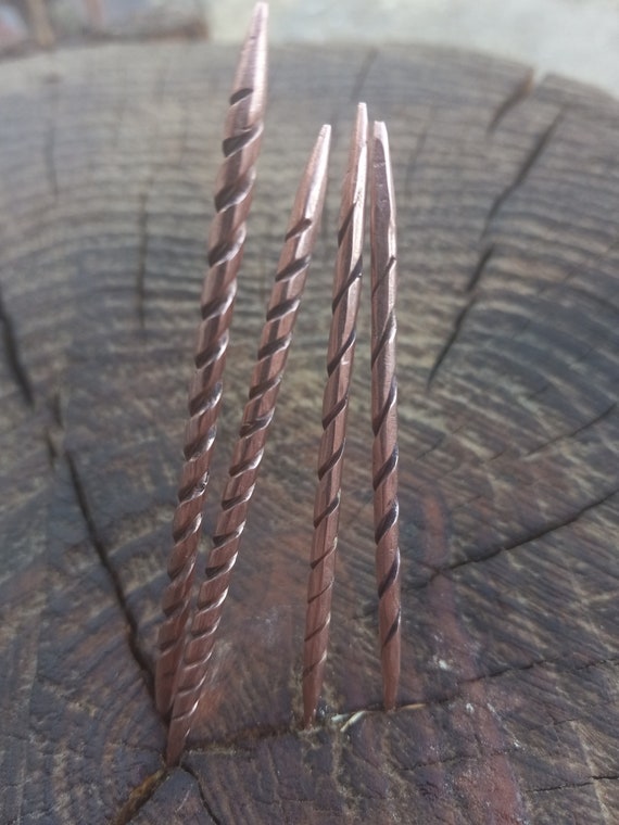 4 Cowboy Toothpicks Handmade Twisted Copper Hat Pick and Hat Etsy