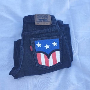 Hand Painted American Flag Levi&#39;s Jeans