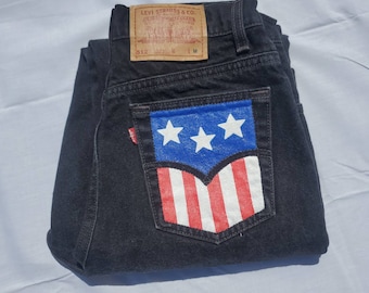Hand Painted American Flag Levi Jeans