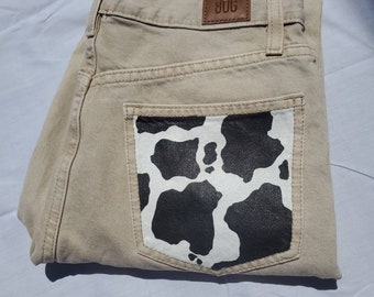 Hand Painted Cow Print BDG Jeans (size 26)