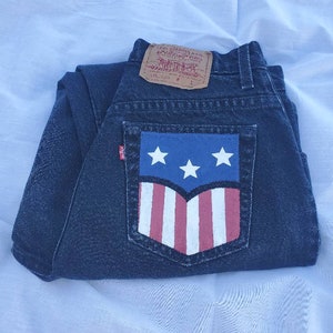 Hand Painted American Flag Levis