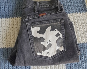 Hand Painted Cow Print Rustler Jean Shorts