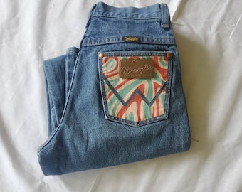 Hand Painted Swirl Wrangler Jeans