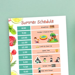 Summer Schedule for Kids | Editable Schedule | Daily Routine for Kids | My Daily To Do List | Template PDF