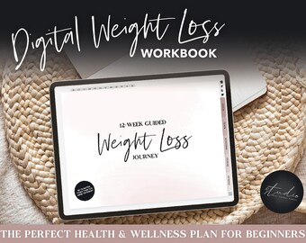 Cuaderno de ejercicios digital para bajar de peso / Diario digital guiado de 12 semanas / Goodnotes