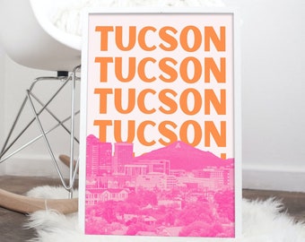 Tucson Print | Tucson Wall Art | Tucson Skyline | Tucson Arizona Poster | Arizona Wall Decor | 5 JPG Print Sizes | Instant Download