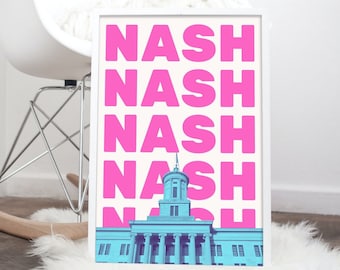 Nashville Print | Nashville Wall Art | Tennessee Wall Art | Nashville Decor | Nashville Art | 5 JPG Prints | Instant Download