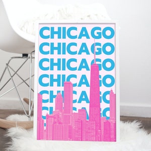 Chicago Poster | Chicago Print | Chicago Skyline | Chicago Wall Art | Chicago Digital Print | 5 JPG Print Sizes | Instant Digital Download