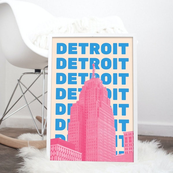 Detroit Print | Detroit Wall Art | Detroit Art Print | Detroit Sign | Detroit Poster | Michigan Wall Art | 5 Print Sizes | Instant Download