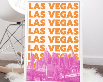 Vegas Print | Las Vegas Art Print | Vegas Skyline | Las Vegas Wall Art | Las Vegas Poster | 5 JPG Print Sizes | Instant Digital Download