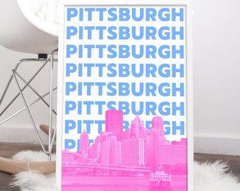 Pittsburgh Print | Pittsburgh Wall Art | Pittsburgh Poster | Pittsburgh Art Print | Pittsburgh Skyline | 5 Sizes | Instant Digital Download