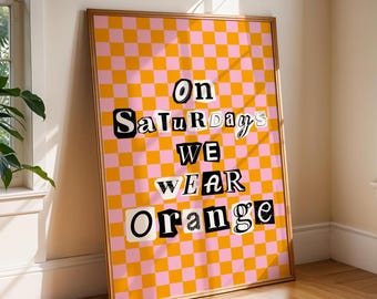 Girly Tennessee Art Print Digital Download Orange and Pink Knoxville Poster Preppy Dorm Wall Decor Cute Tennessee Football Season Printable
