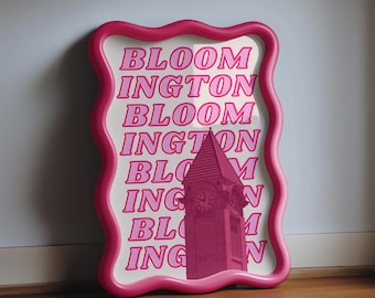 Bloomington IN Print Pink Indiana Dorm Decor (Digital Download)
